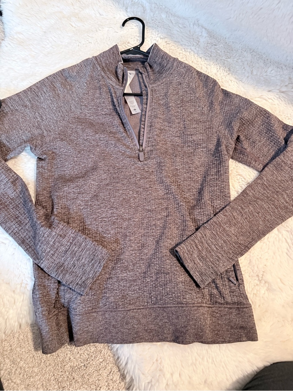 lululemon Engineered Warmth Merino Wool Half Zip Size 8 Lunar Rock